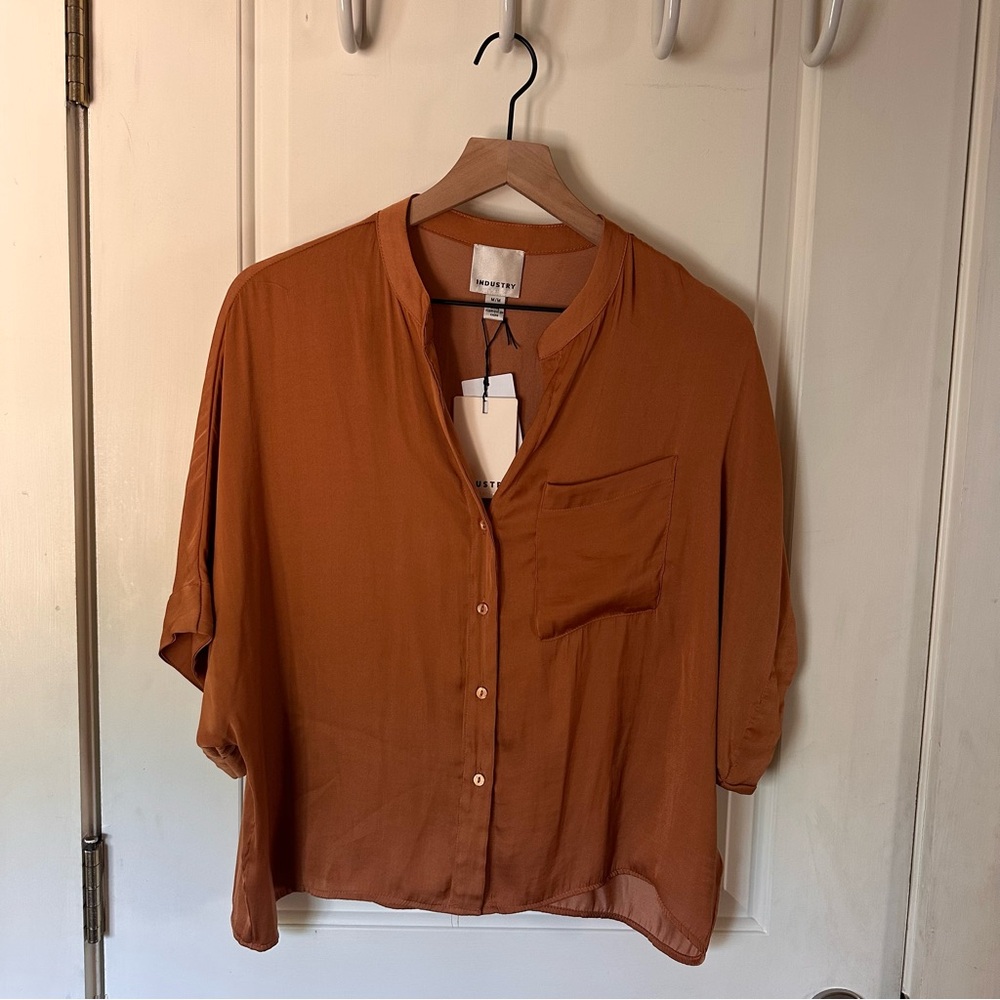 Women's Button Down blouse in Rust